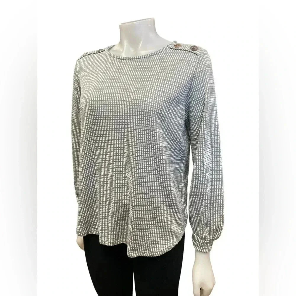 Anthropologie Coin 1804  Green Long Sleeve Top Size XL